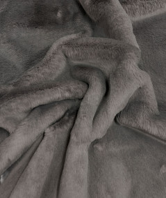 Close up image of the dark grey fur