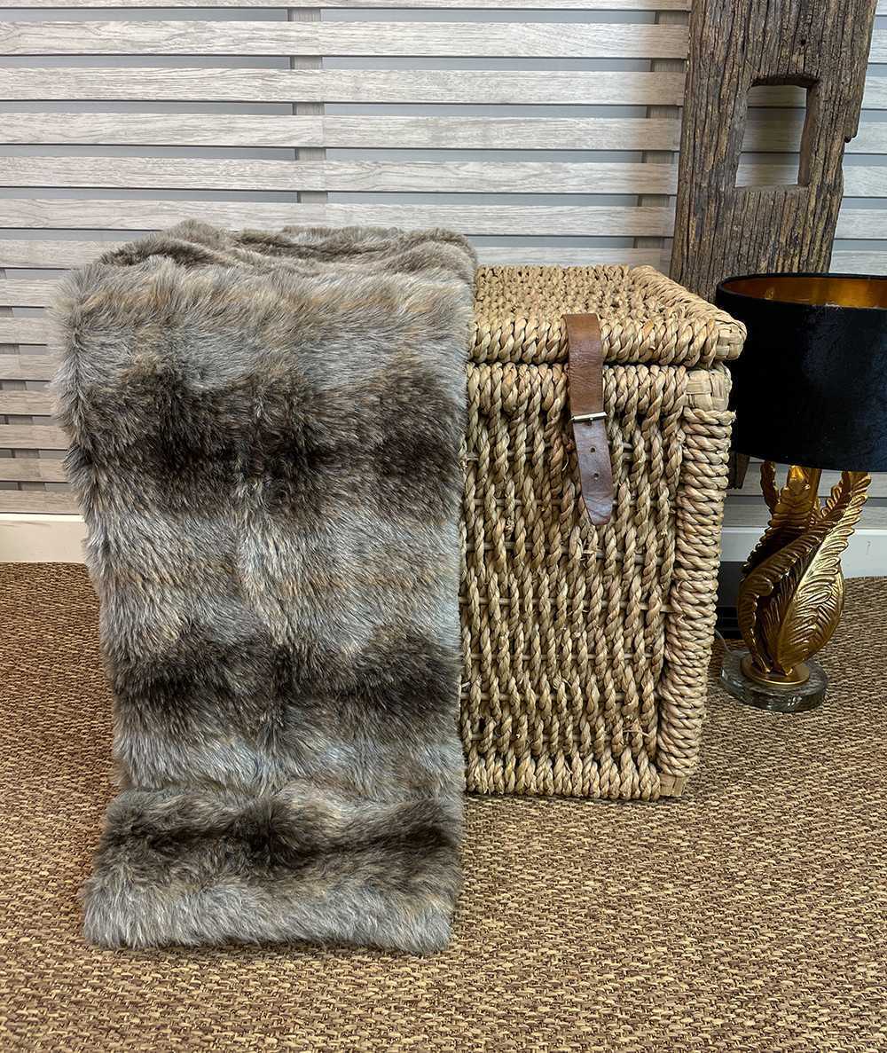 Striped faux fur bed runner Striped faux fur bed runner