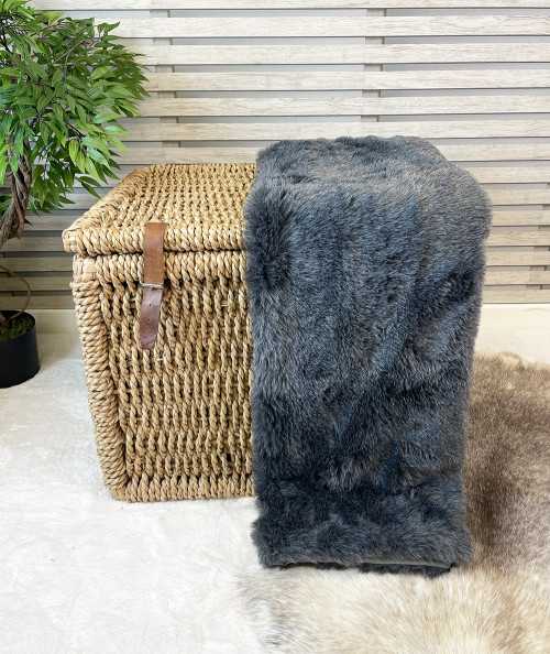 Grey Badger Faux Fur Bed Runner