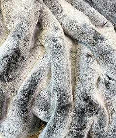 Two-Tone Grey Faux Fur Bed Runner