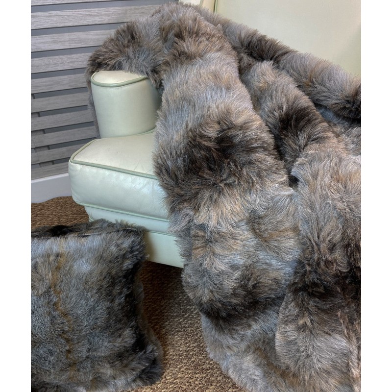 Testing Grey Wolf Faux Fur Throw