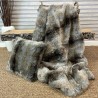 Coperta in Finta Pelliccia a Righe Grigie | Coperta in Finta Pelliccia Lupo Grigio