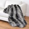 Black Striped Faux Fur Blanket | Wolf Faux Fur Throw