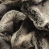 Coperta in Finta Pelliccia Scura | Coperta di Lusso in Pelliccia a Strisce | Chinchilla Scuro