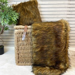 Red Fox Faux Fur Blanket | Synthetic Fur Blanket | Fake Fur Throws