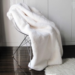 Jeté en fausse fourrure crème | Jeté en fausse fourrure Richmond crème