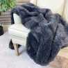 Graue Kunstfell-Decke | Dunkle Kunstfell-Decke | Graue Fake-Fur-Decke