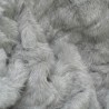 Plaid en fausse fourrure gris clair | Grand plaid pour canapé gris | Plaids en fourrure grise