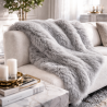 Light Grey Faux Fur Throw | Large Grey Sofa Throw | Gray Fur Throws