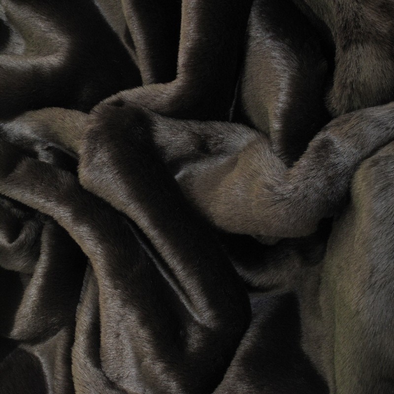 Plaid en fausse fourrure marron | Couverture en fourrure marron | Plaid en fourrure de bison marron