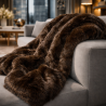 Bruine Faux Fur Plaid | Bruine Bontdeken | Bruine Bison Bont Plaid