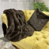 Brown Faux Fur Throw | Brown Fur Blanket | Brown Bison Fur Throw Blanket
