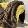 Brown Faux Fur Throw | Brown Fur Blanket | Brown Bison Fur Throw Blanket