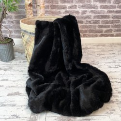 Schwarze Fell-Decke | Schwarze Kunstfell-Decke | Schwarze Panther-Decke