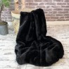 Black Fur Throw | Black Fake Faux Fur Throw | Black Panther Throw