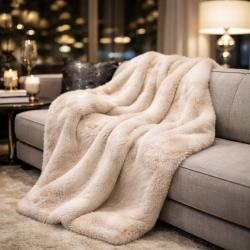 Coperta in Finta Pelliccia Beige | Coperta in Finta Pelliccia | Coperta in Pelliccia di Mandorla Richmond