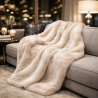 Plaid en fausse fourrure beige | Couverture en fausse fourrure | Plaid en fourrure d'amande Richmond