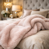 Pink Faux Fur Throw | Pink Fake Fur Throw | Richmond Pink Bedspread