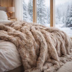 Couverture en fausse fourrure | Jeté en fausse fourrure | Grand jeté en fausse fourrure | Marmotte