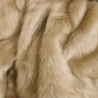 Plaid en fausse fourrure beige | Plaid en fausse fourrure pour lit | Plaid en fourrure à longs poils