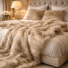 Beige Imitatiebont Plaid | Bed Imitatiebont Plaid | Langharig Bont Plaid