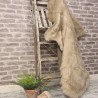 Beige Kunstfell-Decke | Bett Kunstfell-Decke | Langhaarige Fell-Decke