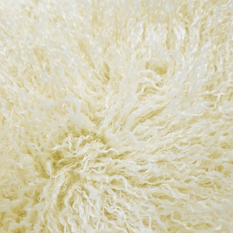 Couverture en fourrure mongole | Jeté en fausse peau de mouton | Jeté en fourrure crème