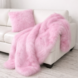 Roze Imitatiebont Deken | Roze Bont Deken | Roze Nepbont Deken
