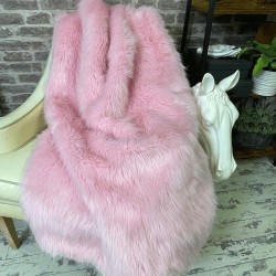Roze Imitatiebont Deken | Roze Bont Deken | Roze Nepbont Deken