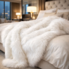 White Faux Fur Throw | White Fur Blanket | Deluxe Polar Throw