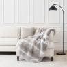 Beige gestreifte Kunstpelzdecke | Rentierfell-Decke | Luxus-Felldecken