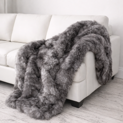 Couverture en fausse fourrure de luxe | Couverture en fourrure de loup européen à poils longs