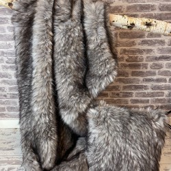 Luxe Imitatiebont Deken | Langharige Europese Wolvenbont Deken