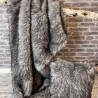 Luxury Faux Fur Throw | Long-Haired European Wolf Fur Blanket