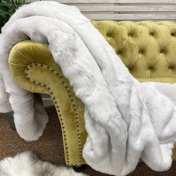 Coperta in finta pelliccia d'argento | Coperta in pelliccia di volpe argentata | Copriletto di lusso in pelliccia