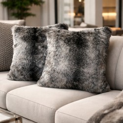 Faux Fur Scatter Cushions | Fur Sofa Cushions | Striped Fur Cushions