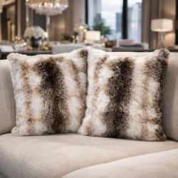 Faux-Fell-Kissen Italienischer Wolf | Fellkissen | Faux-Fell-Kissenbezug