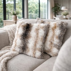 Faux-Fell-Kissen Italienischer Wolf | Fellkissen | Faux-Fell-Kissenbezug