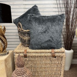 Grey Faux Fur Cushion Covers | Grey Fur Pillows and Cushions