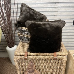 Brown Faux Fur Cushions | Brown Fur Cushion Covers | Brown Sofa Cushions