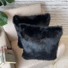 Zwarte Faux Fur Kussens | Zwarte Bankkussens | Zwarte Bontkussens