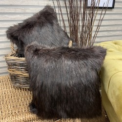 Faux-Fell-Kissen | Braune Kissenbezüge | Braunbär-Fell-Sofakissen