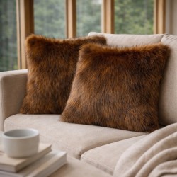 Faux Fur Kussens | Bruine Bont Kussenhoezen | Raynard Bont Kussens