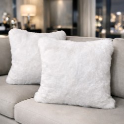 Faux Fur Cream Cushions | Luxury Cream Fur Pillows | Premium Cushions