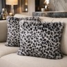 Grey Leopard Faux Fur Cushions | Animal Print Fur Pillows | Cushion Covers