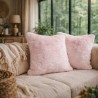 Coussins en fausse fourrure rose | Oreillers en fourrure rose | Coussin décoratif en fourrure rose
