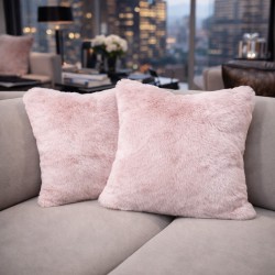 Pink Kunstfellkissen | Pinke Fellkissen | Pinkes Fell-Streukissen