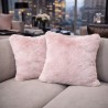 Coussins en fausse fourrure rose | Oreillers en fourrure rose | Coussin décoratif en fourrure rose