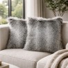 Opossum Stripe Faux Fur Kussen | Grijs Bont Kussen | Gestreept Bont Kussen