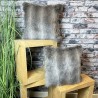 Opossum Stripe Faux Fur Kussen | Grijs Bont Kussen | Gestreept Bont Kussen
